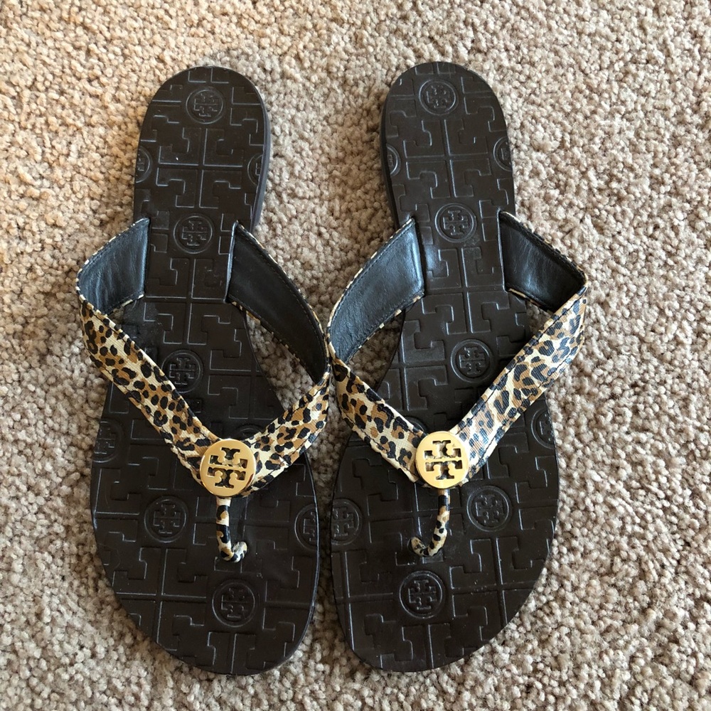 Tory Burch leopard thong sandal